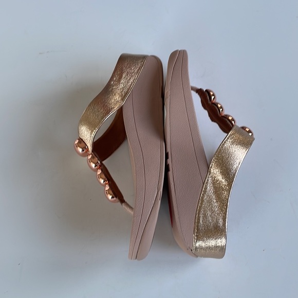 NWT Fit Flop Francheska Glitzy Toe Thongs Rose Gold 6 - Picture 12 of 16